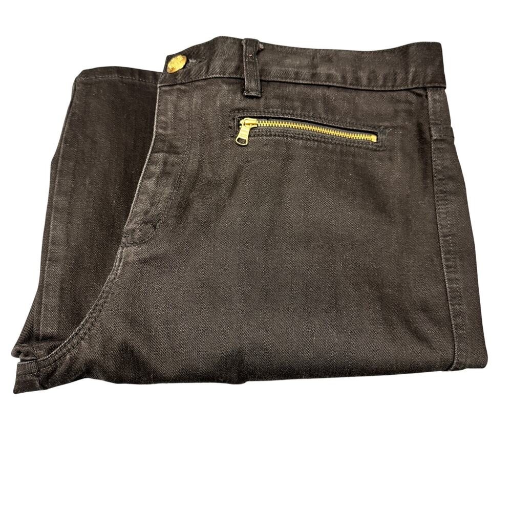 LRL Jeans Womens 14 (36x31.5‎ ACTUAL) Black Denim Zippered Pockets Straight Leg